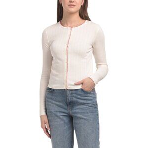 IDEM DITTO Button Down Pointelle Knit Top